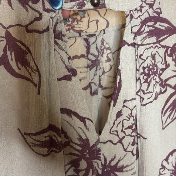 Free People Purple and Gray Floral Tunic top or Mini Dress/ Size Small - Picture 5 of 12